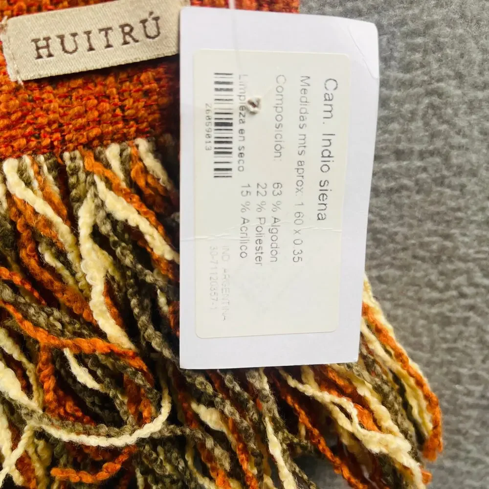 Huitru Table Runner Luxury Textiles Hand Woven Argentine NEW 56 x 14